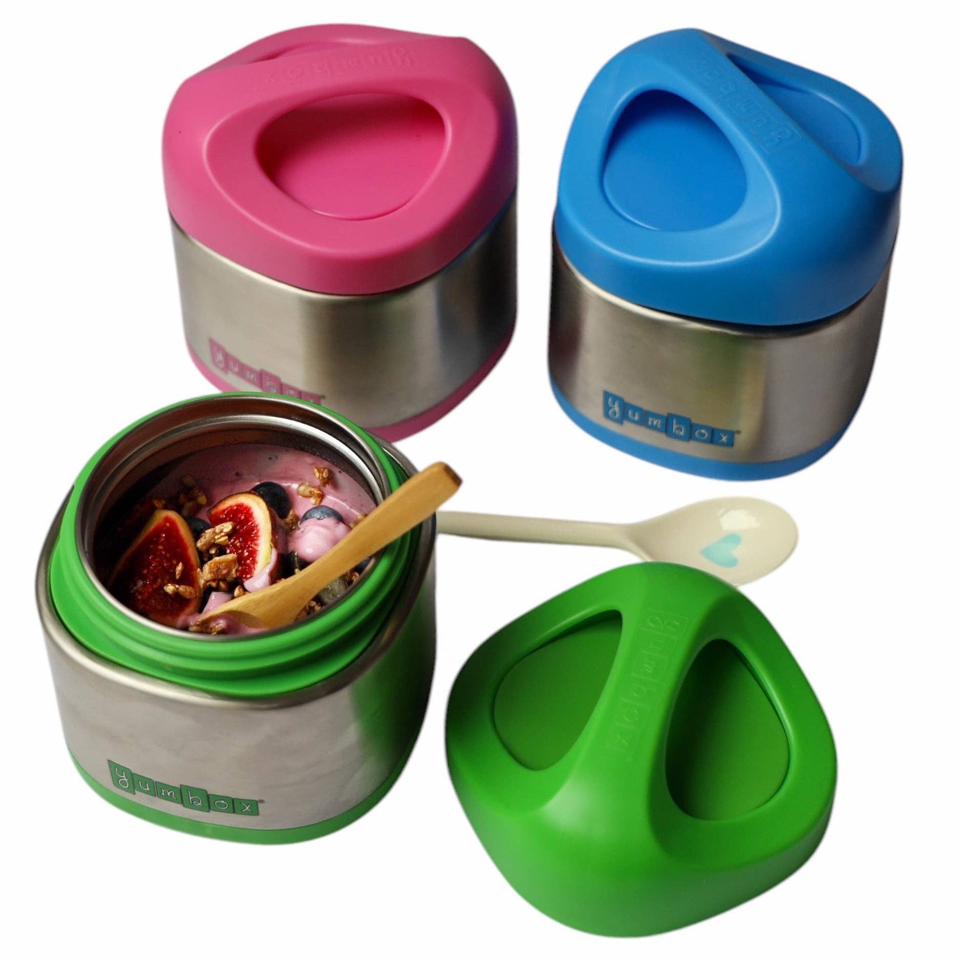 Yumbox Cubi Thermo-Speisebehälter für Kinder - Einfach zu tragen und zu öffnen, 10 oz - Apfelgrün Yumbox