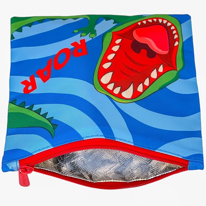 Yumbox Sandwischtasche mit Reissverschluss und Klettverschluss Doppelpack - Navy / Dinosaurier yumbox