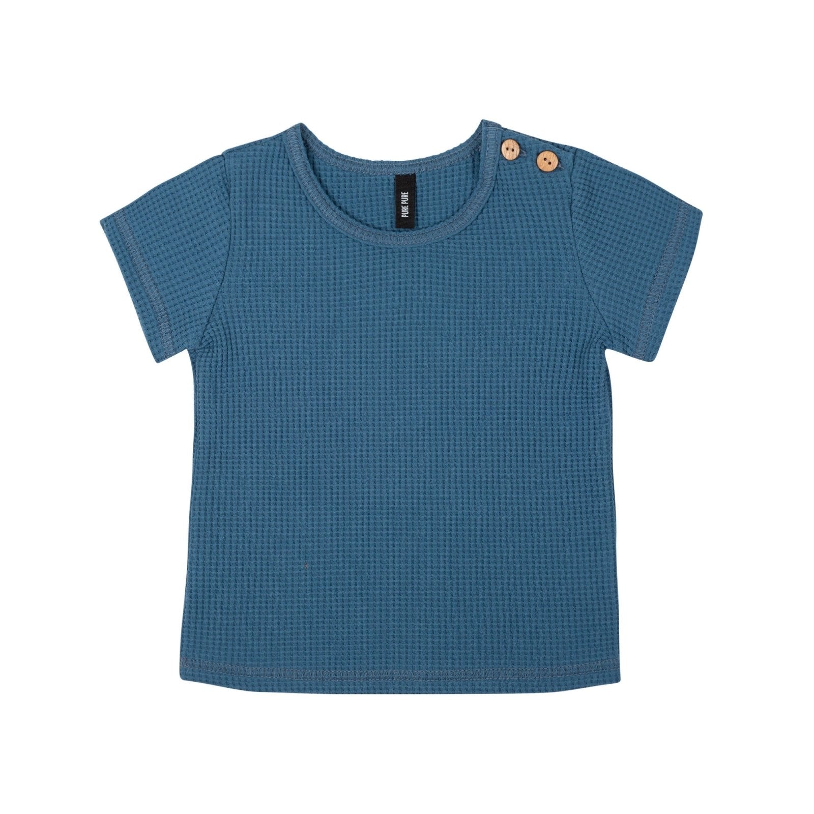PurePure Baby Waffle T-Shirt - steel blue purepure
