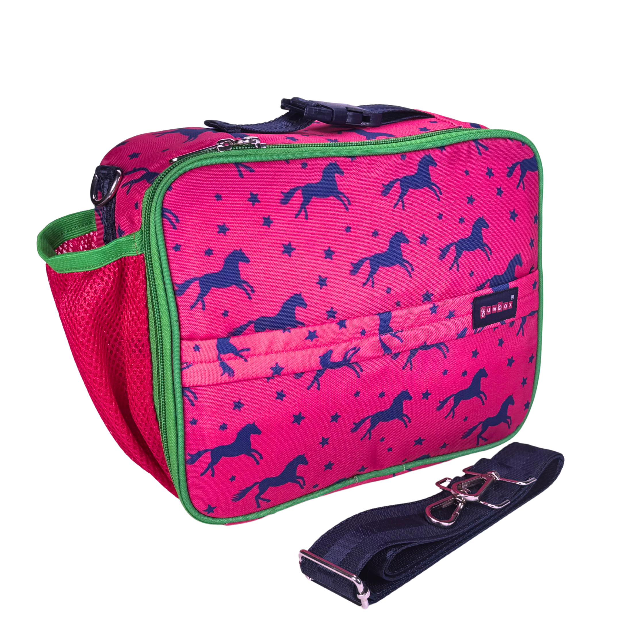 Yumbox Classic Lunch Bag – Isolierte & wasserabweisende Brotdose-Tasche mit 3 Trageoptionen - Pferde Yumbox