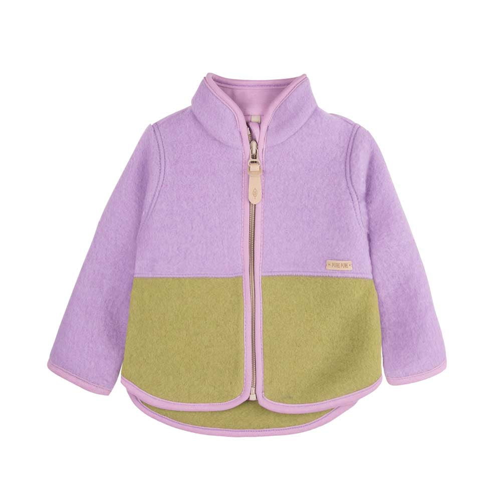 Pure Pure Woll-Fleece-Jacke Kids - lilac-green