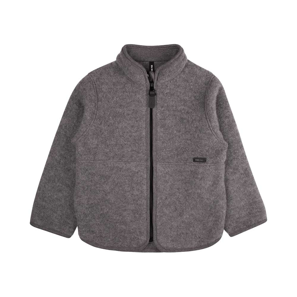 Pure Pure Woll-Fleece-Jacke Kids - schiefer