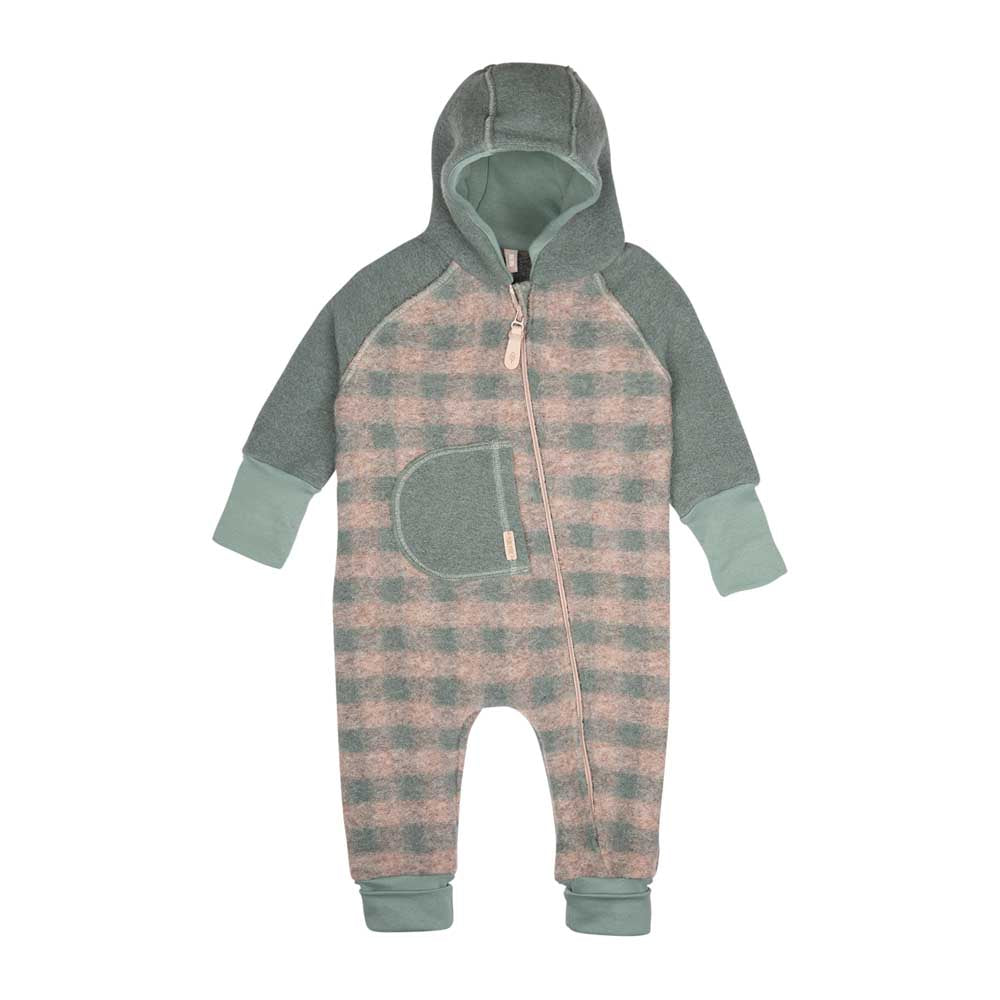 PurePure Wollwalk-Overall - Karo Salbei purepure