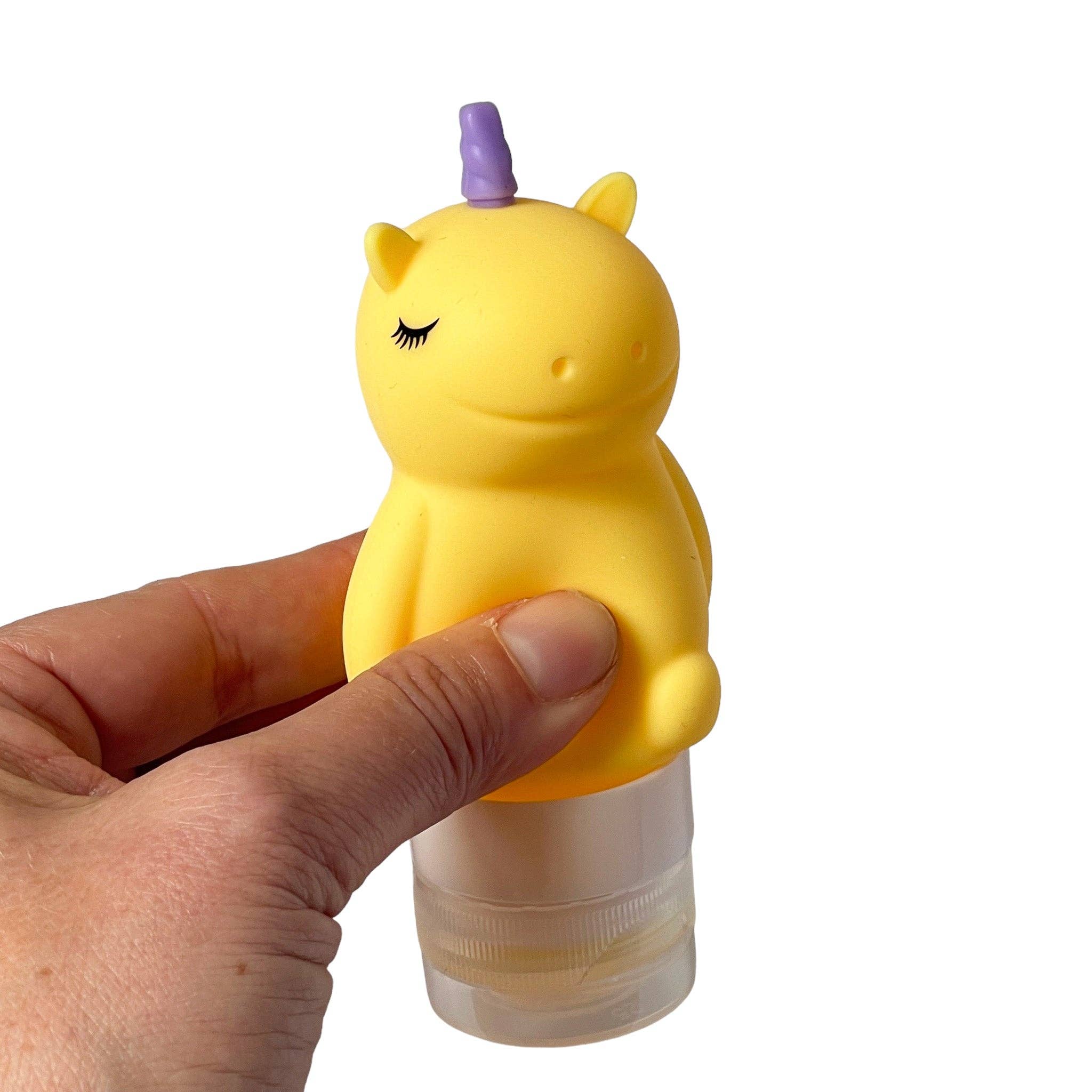 Silikon-Saucenfläschchen in Einhornform, auslaufsicher, 3er-Set - bunt Yumbox