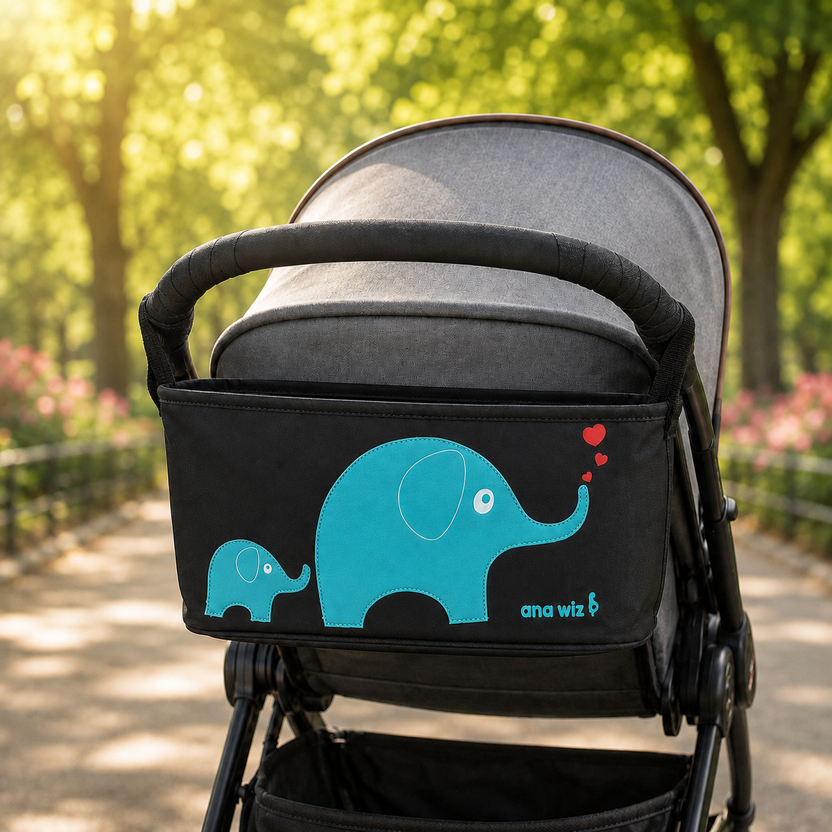 Buggy Organizer – praktische Kinderwagentasche im Elephant Design Ana Wiz