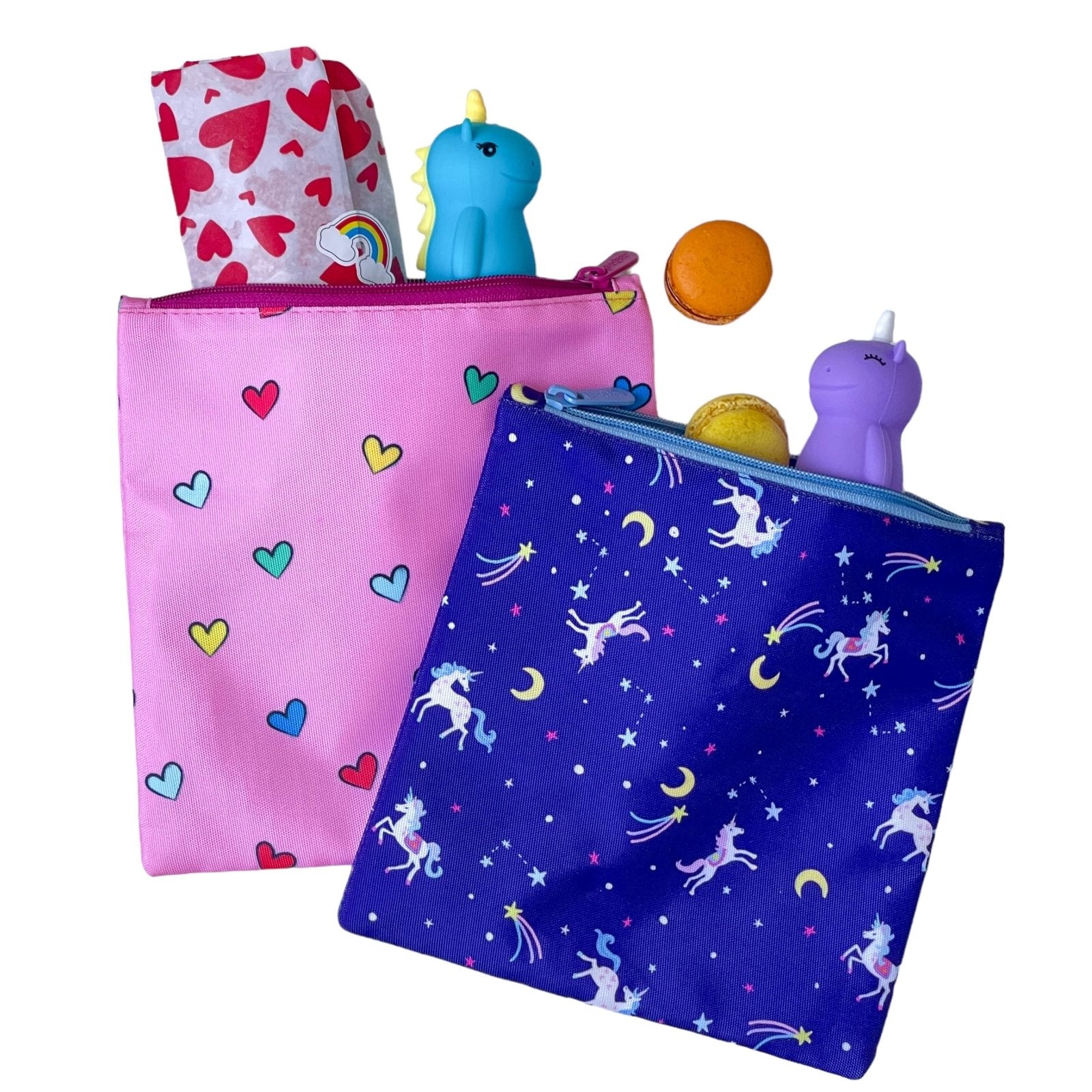 Yumbox Sandwischtasche mit Reissverschluss Doppelpack - Hearts / Unicorn yumbox