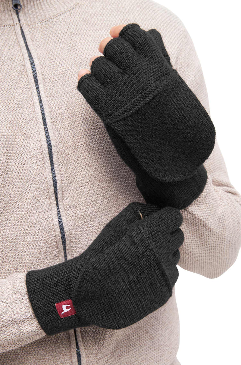 Alpaka Känguru Handschuhe schwarz Apu Kuntur