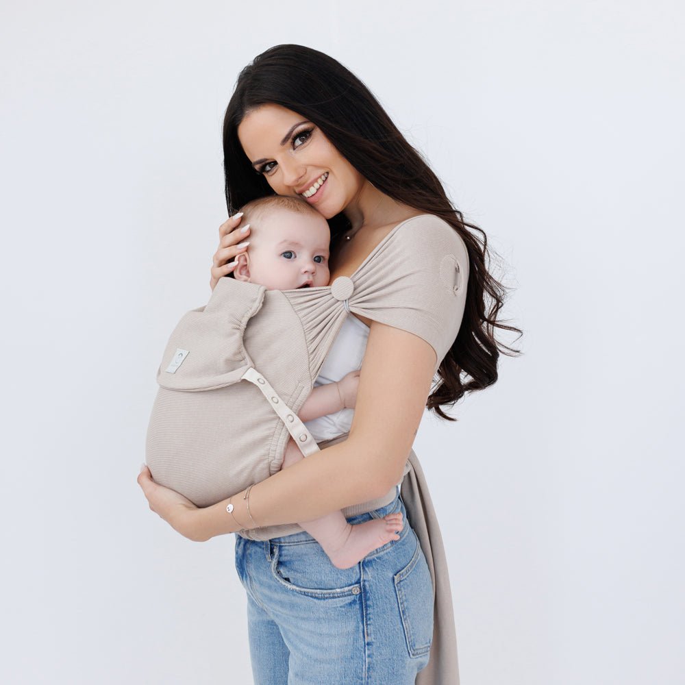 COCOOME® HELIUM - elastische Babytrage Wrapconversion - Sand cocoome