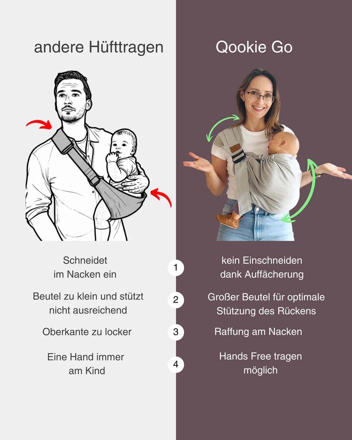 Qookie Go Hüfttrage - stone Qookie
