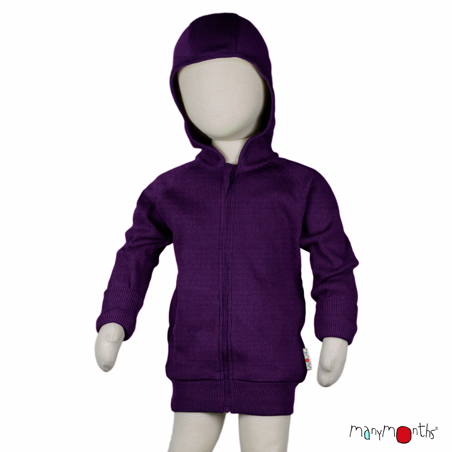 ManyMonths Hooded Zip Cardigan - Acai Berry ManyMonths