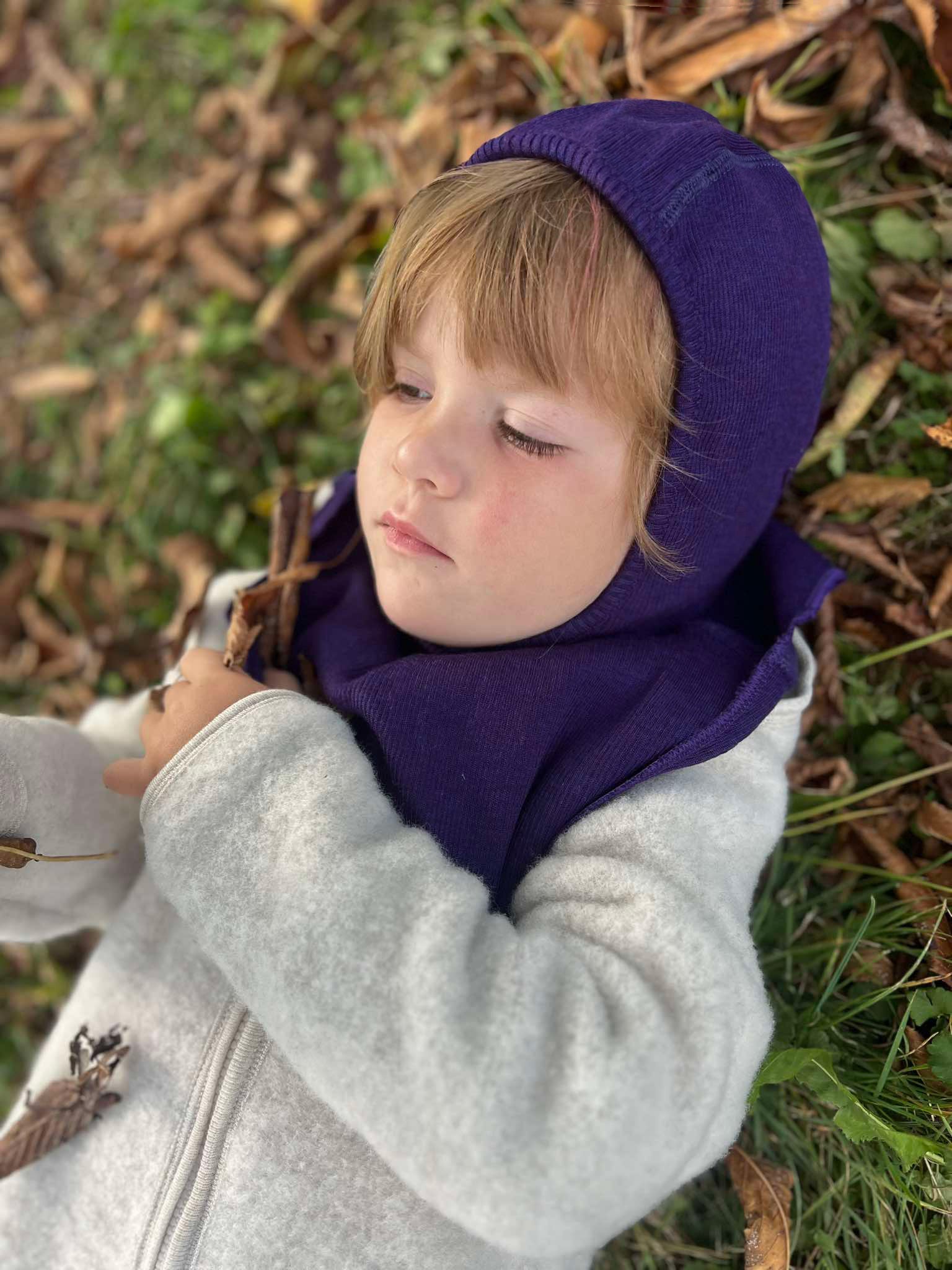 ManyMonths Woolies Elephant Hood - Wintermütze - Forest Floor Green ManyMonths