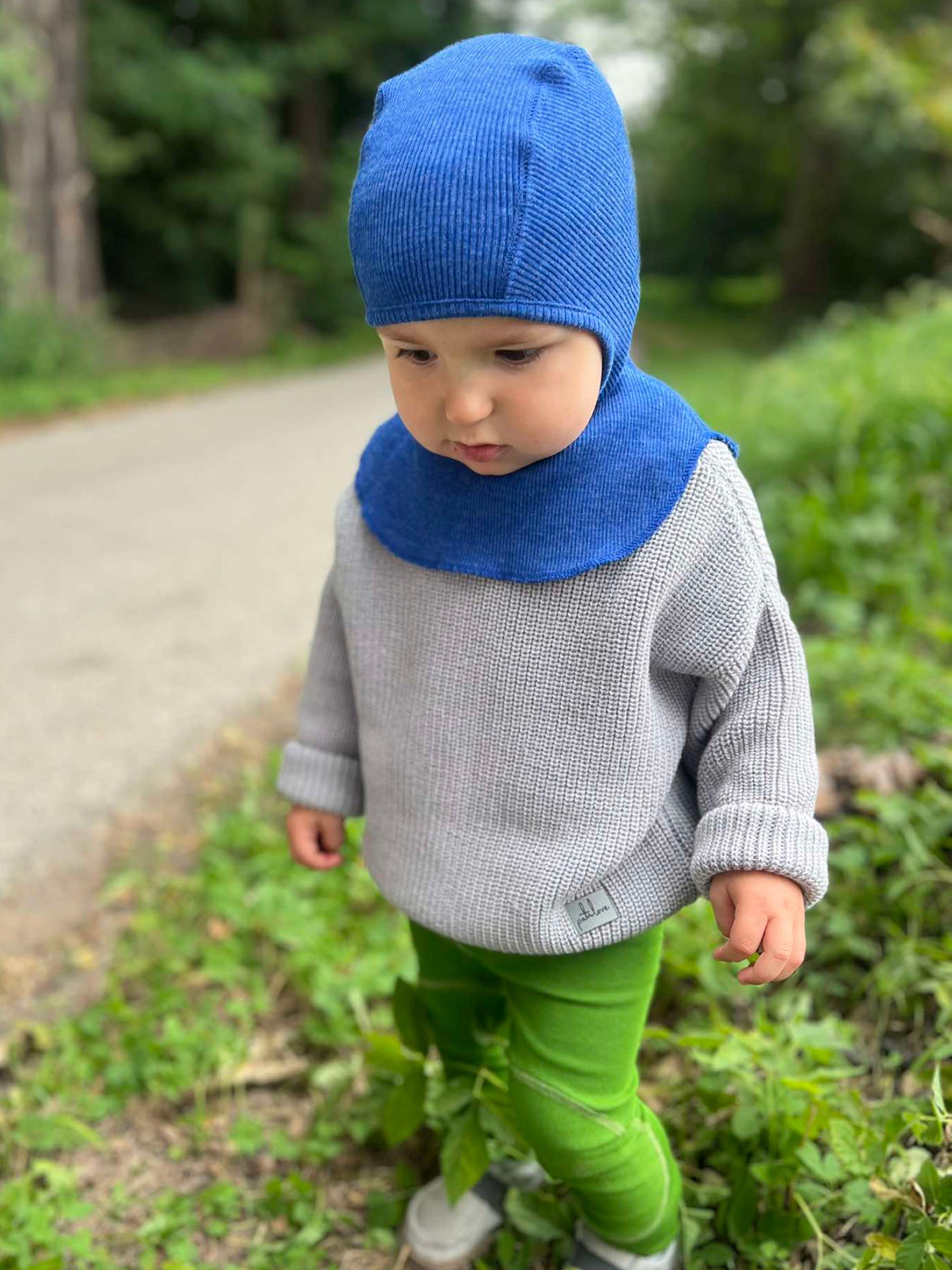 ManyMonths Woolies Elephant Hood - Wintermütze - Forest Floor Green ManyMonths