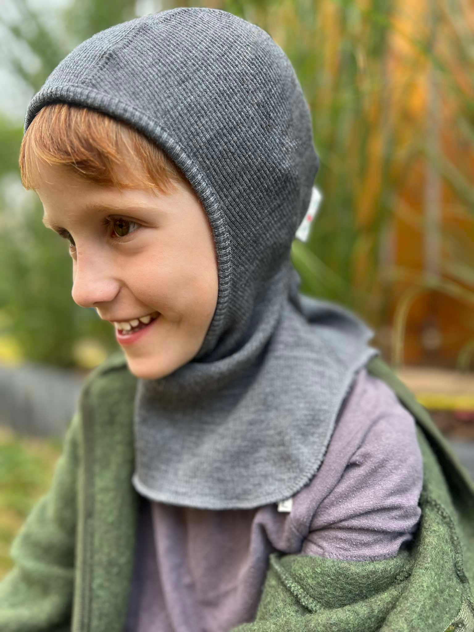 ManyMonths Woolies Elephant Hood - Wintermütze - Forest Floor Green ManyMonths