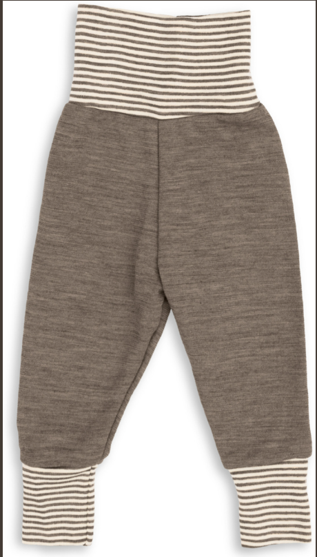 Engel Kinder-Wolle Hose lang mit Nabelbund - walnuss Engel