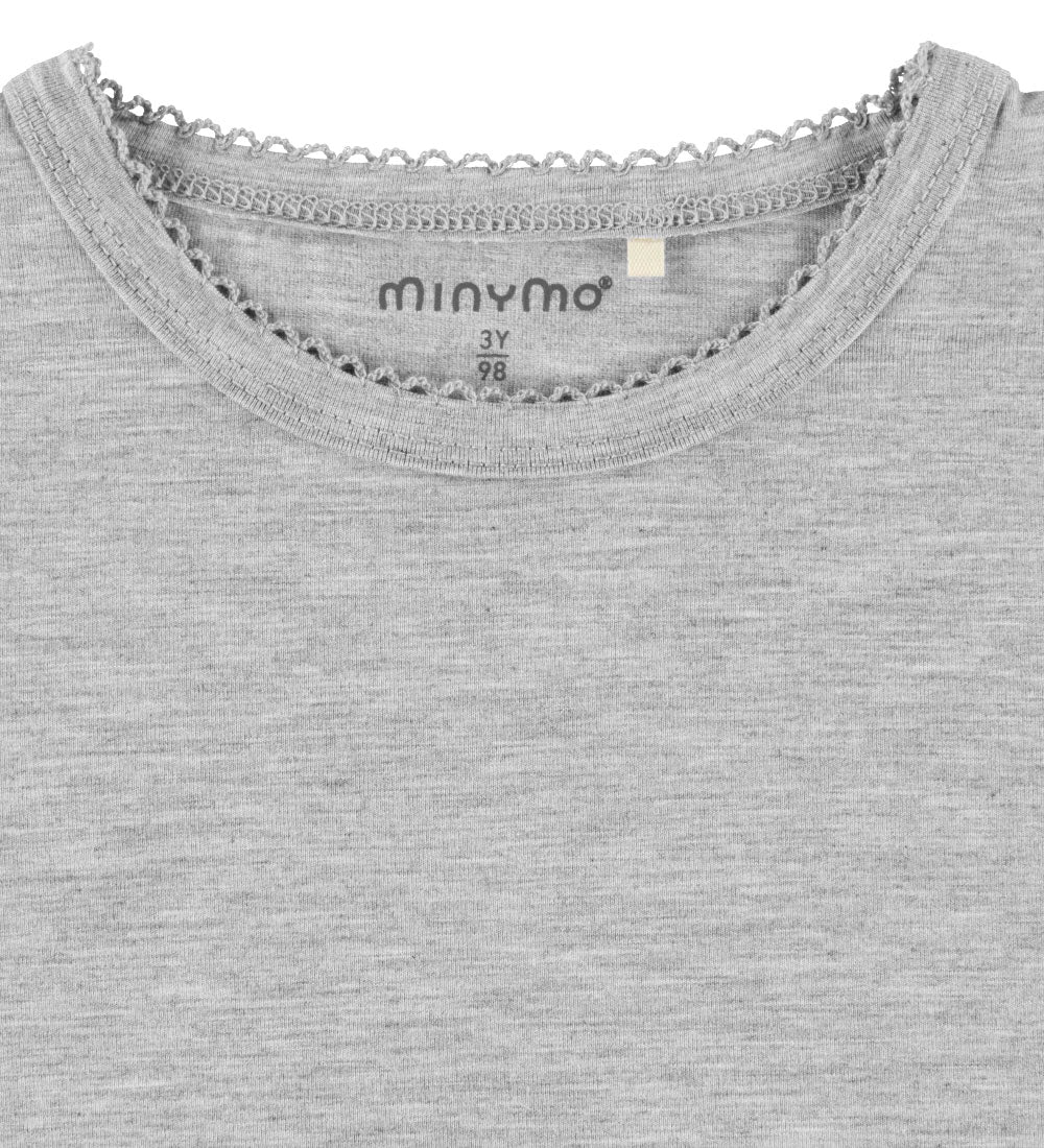 Minymo Bambus-Langarmshirt - Grey Melange