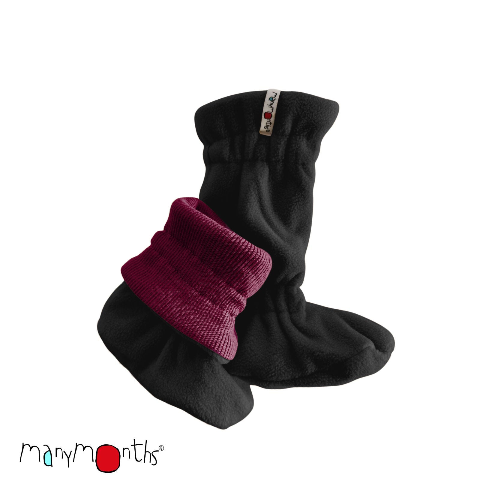 Many Month Winter Booties Dark Cerise/Black Shell ManyMonths