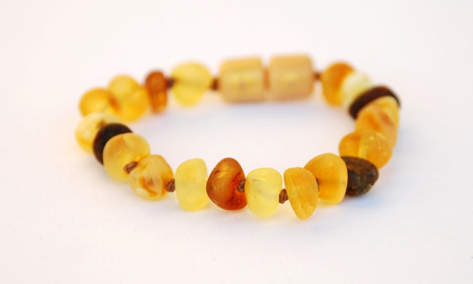 Kinder Bernstein-Armband Tricolor matt novavida