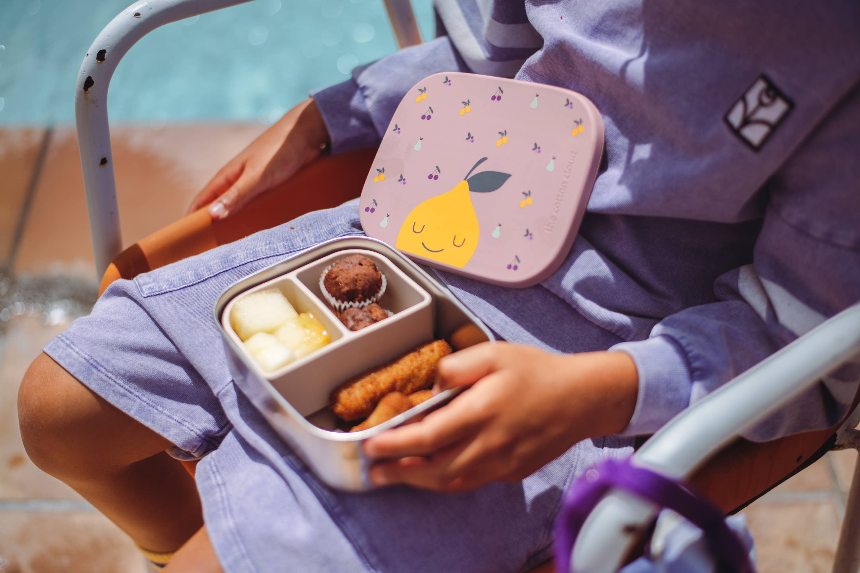 LUNCHBOX AUS EDELSTAHL MIT Fächern FÜR KINDER Fruity the cotton cloud