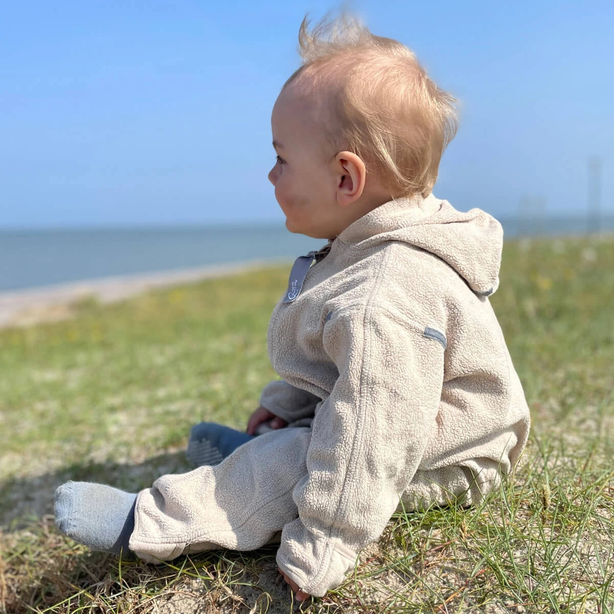 Bio-Baumwoll-Fleece-Overall - Camel Hoppediz