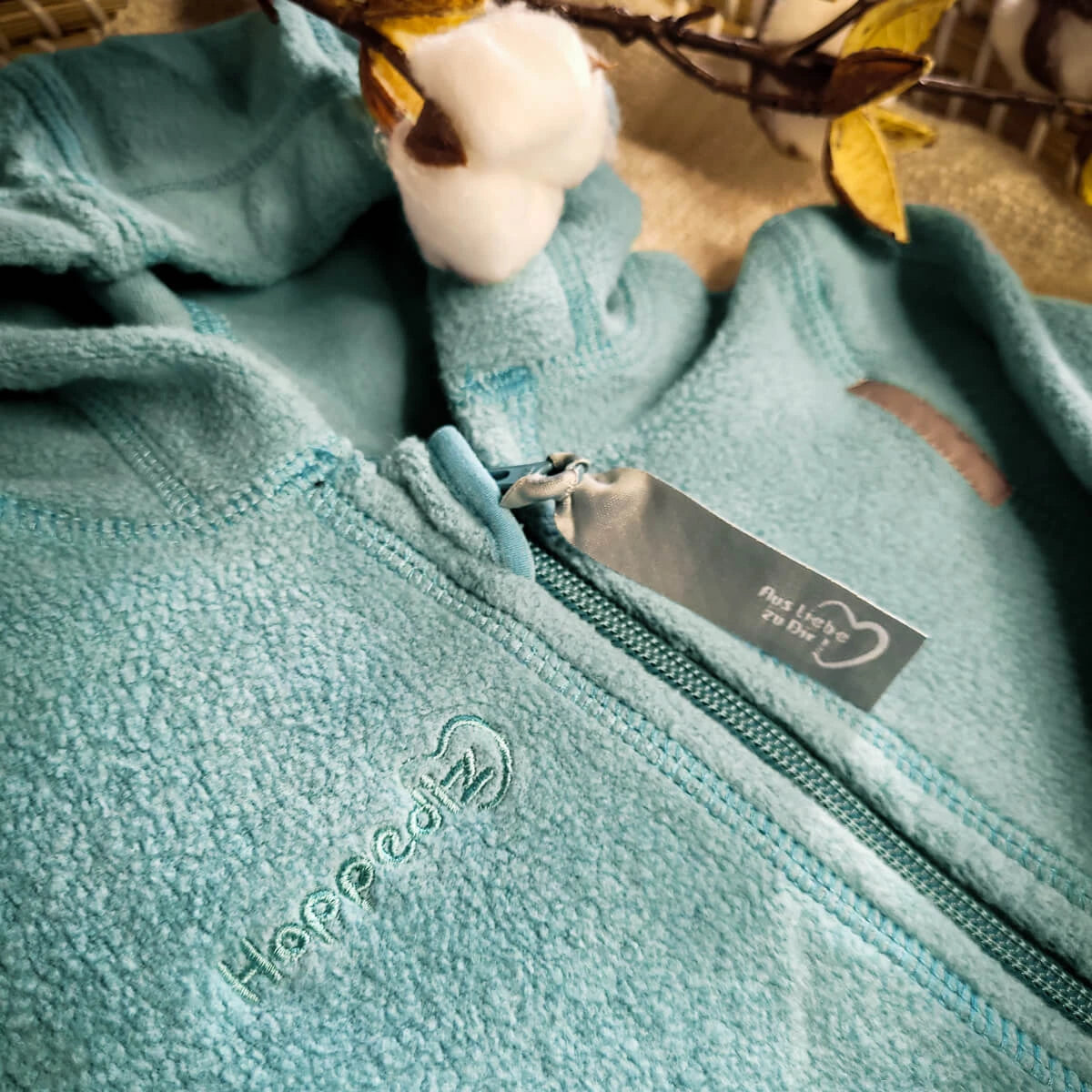 Bio-Baumwoll-Fleece-Overall - Polarblau Hoppediz