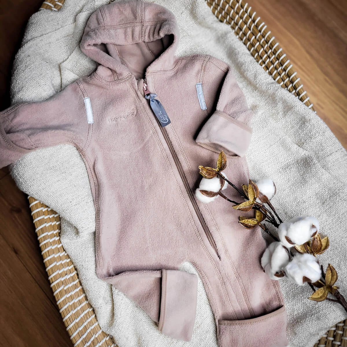 Bio-Baumwoll-Fleece-Overall - Rosenquarz Hoppediz