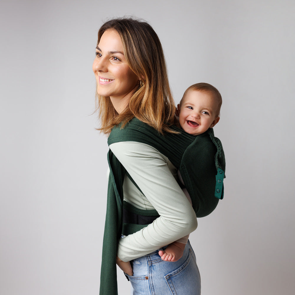 COCOOME® HELIUM - elastische Babytrage Wrapconversion - Waldgrün cocoome