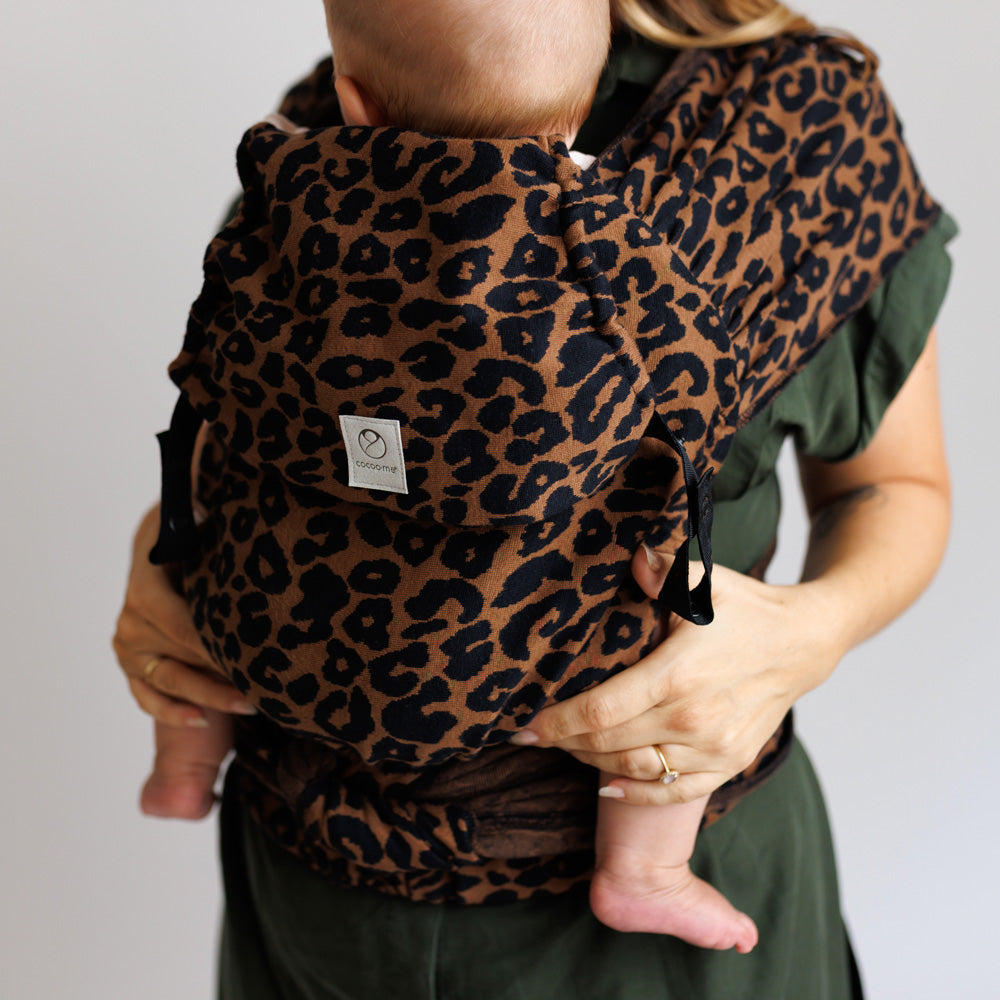 COCOOME® HELIUM Plus - elastische Babytrage Wrapconversion - Leo braun
