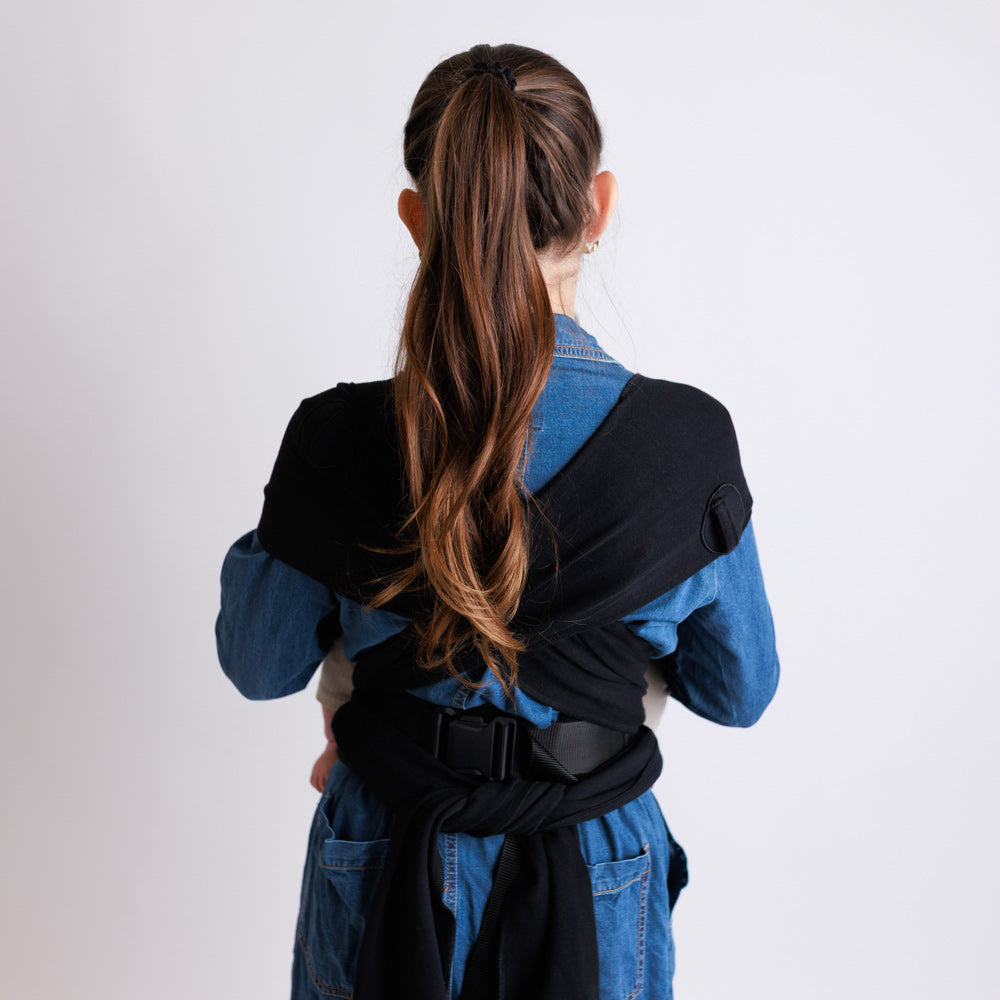 COCOOME® HELIUM Plus - elastische Babytrage Wrapconversion - black cocoome