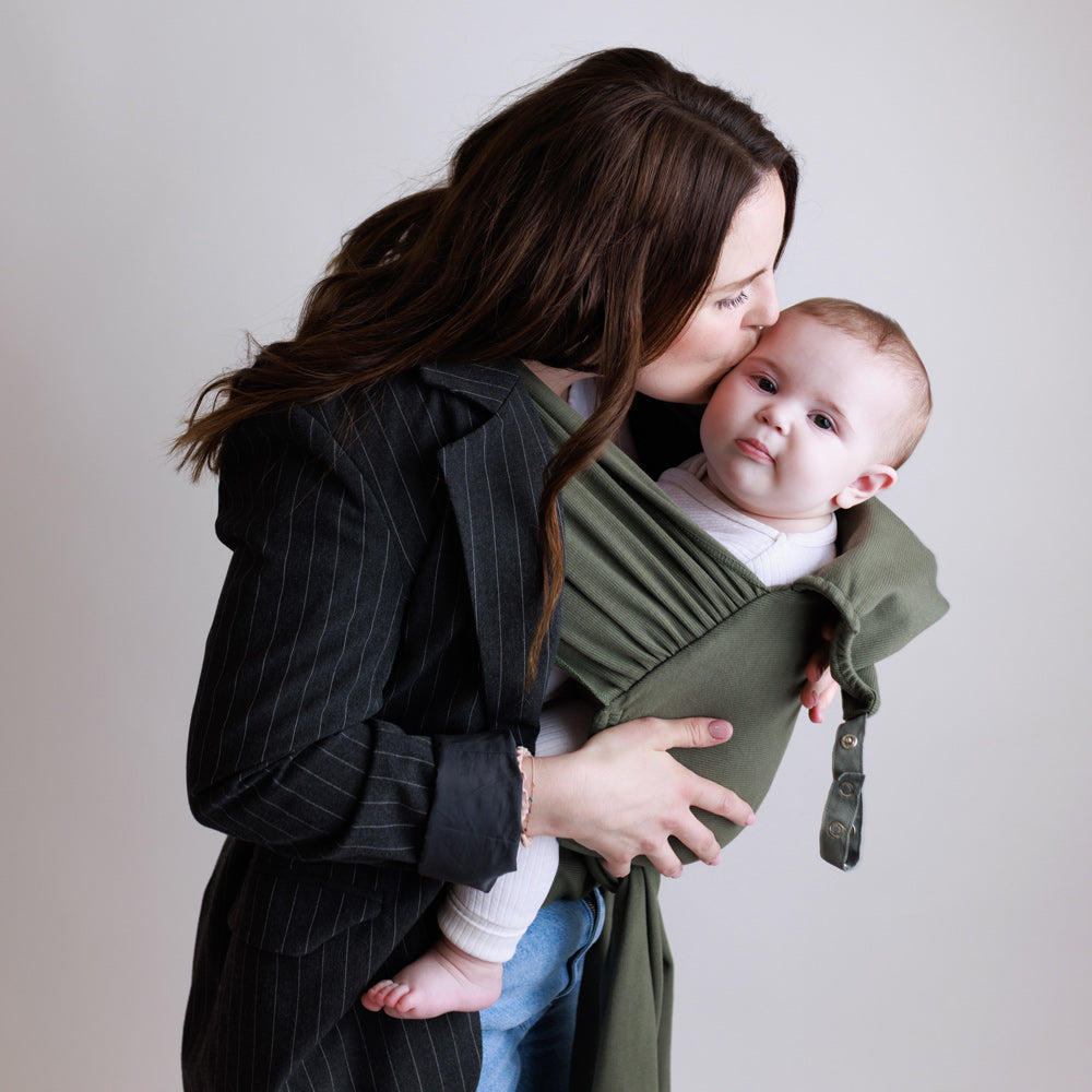 COCOOME® HELIUM Plus - elastische Babytrage Wrapconversion - Moss cocoome