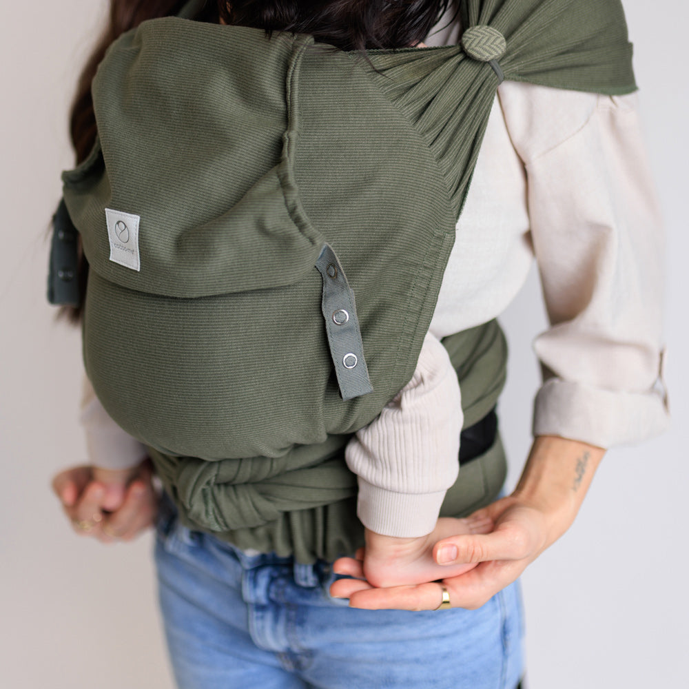 COCOOME® HELIUM Plus - elastische Babytrage Wrapconversion - Moss cocoome