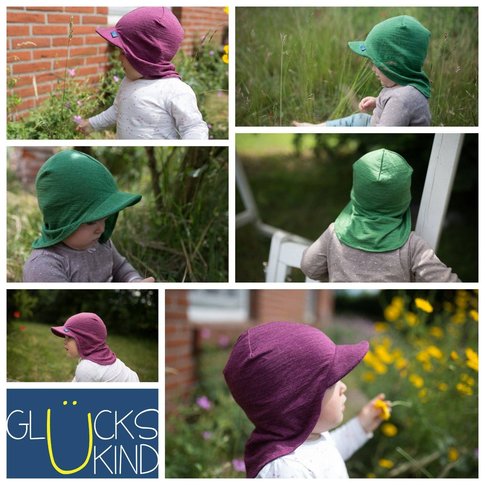 Sommerkappe royal blau, Merinowolle & Seide (bio/GOTS): L (bis 51cm KU) Glückskind