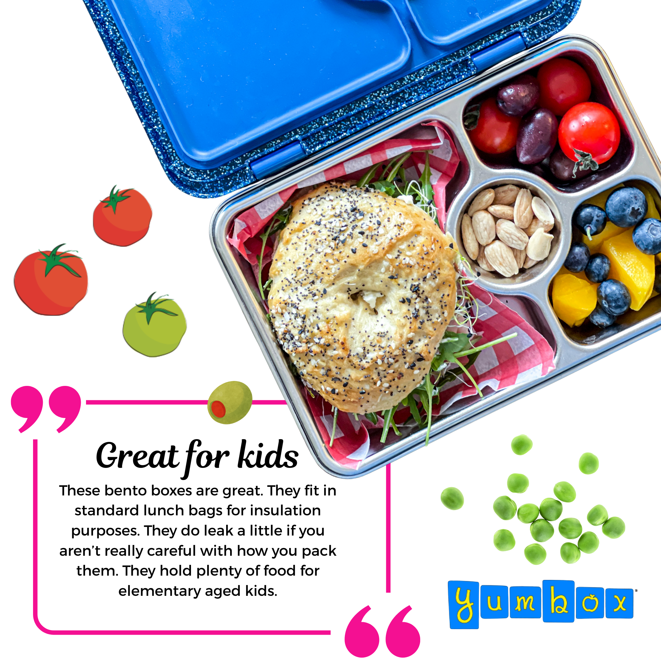 Yumbox Prêt – Auslaufsichere Bento-Lunchbox aus Edelstahl: Normandy Blue Yumbox