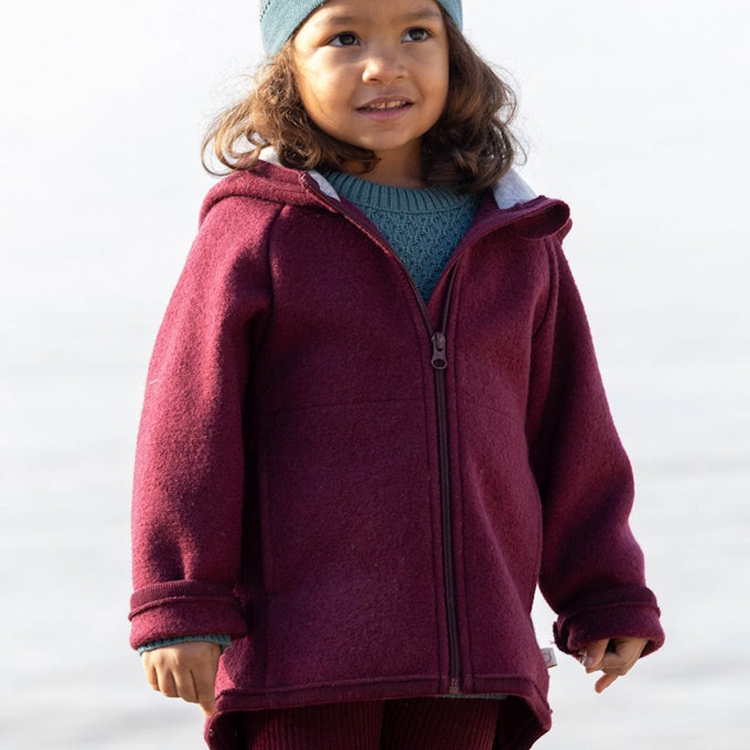 Disana Walk-Jacke Zipp mit Reissverschluss - Aubergine Disana