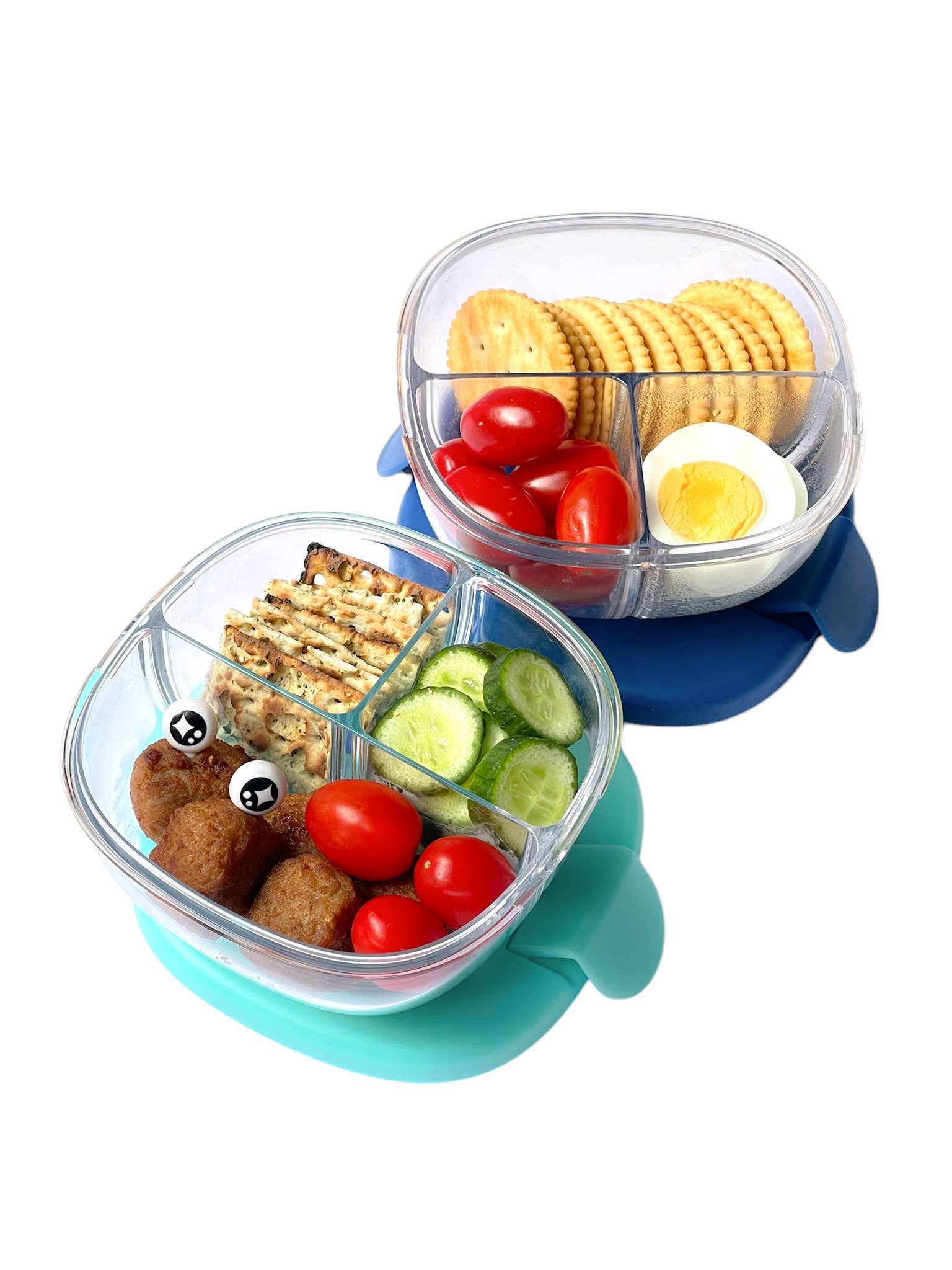 Auslaufsichere Snackschale mit 3 Fächern - Himbeerrosa Yumbox