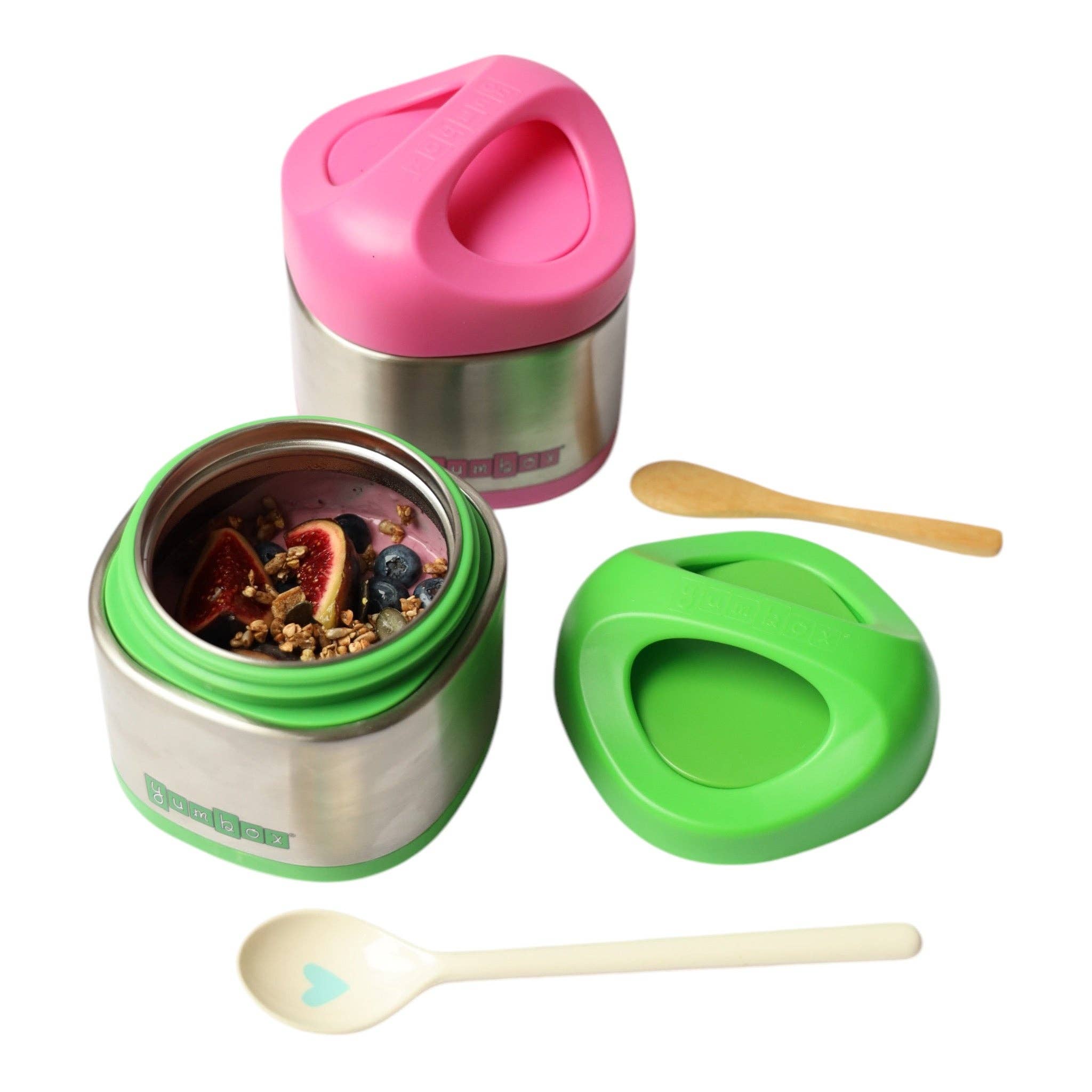 Yumbox Cubi Thermo-Essensbehälter für Kinder - Einfach zu tragen und zu öffnen, 10 oz - Beerenpink Yumbox