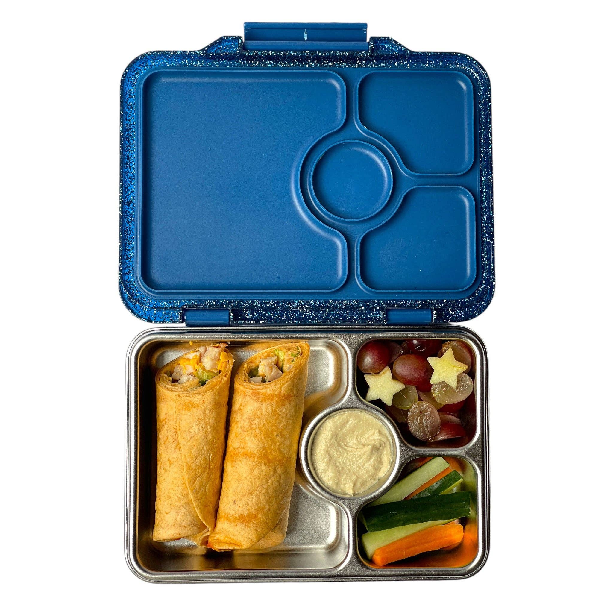 Yumbox Prêt – Auslaufsichere Bento-Box aus Edelstahl - Twilight Blue Glitter Yumbox