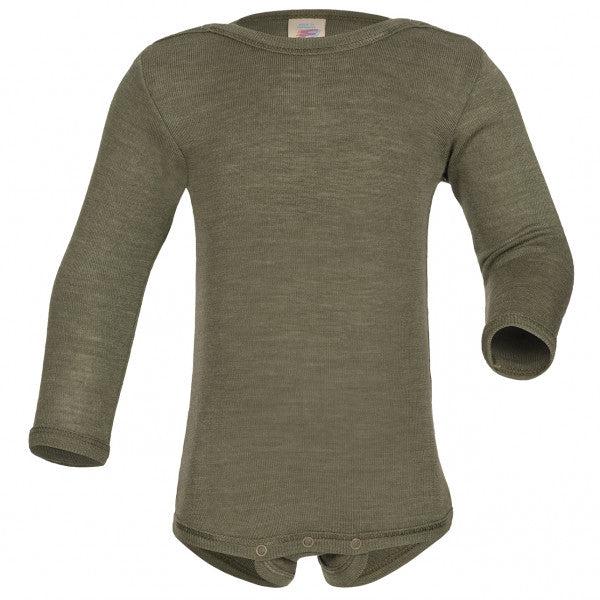 Engel Wolle/Seide-Body langarm - Olive Engel