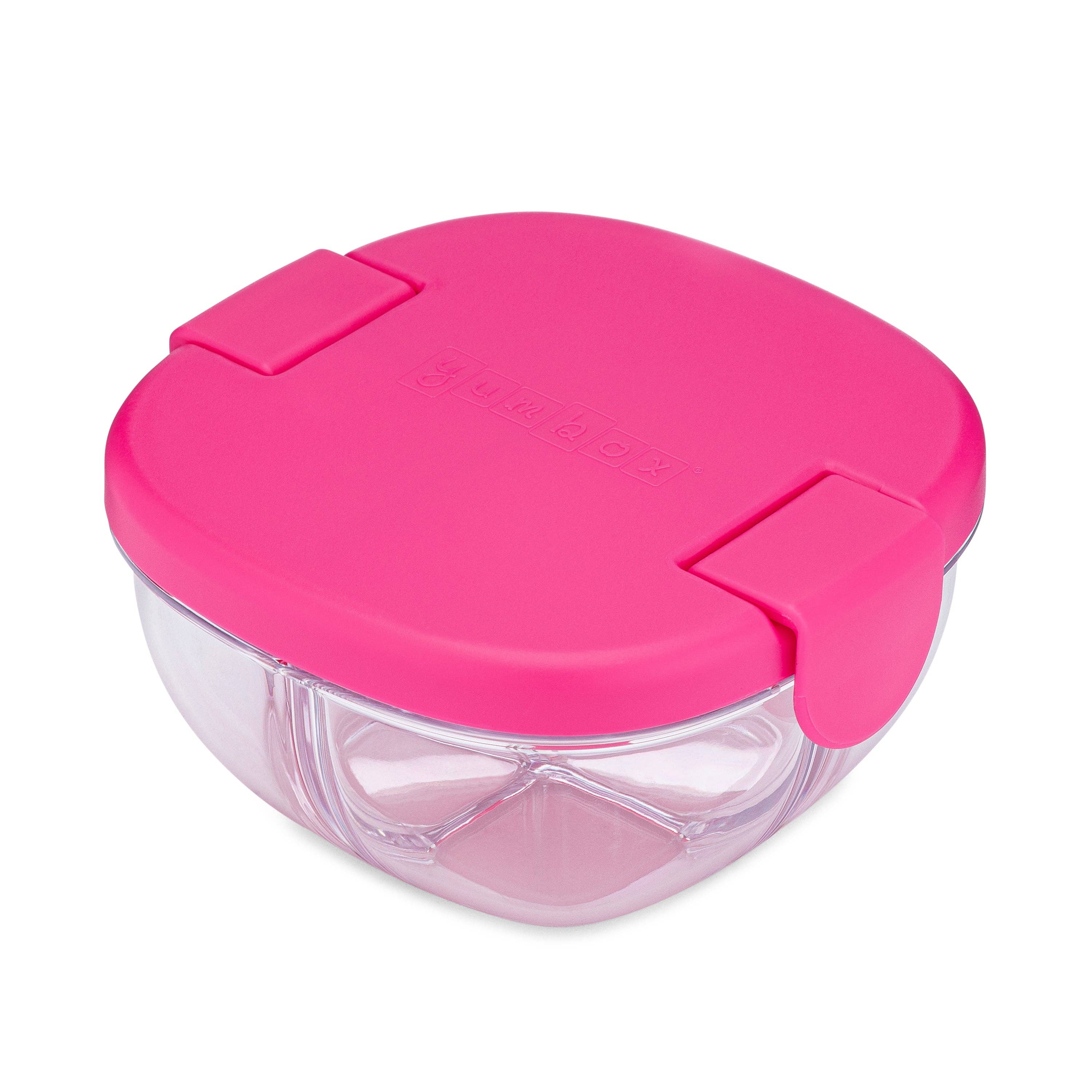 Auslaufsichere Snackschale mit 3 Fächern - Himbeerrosa Yumbox