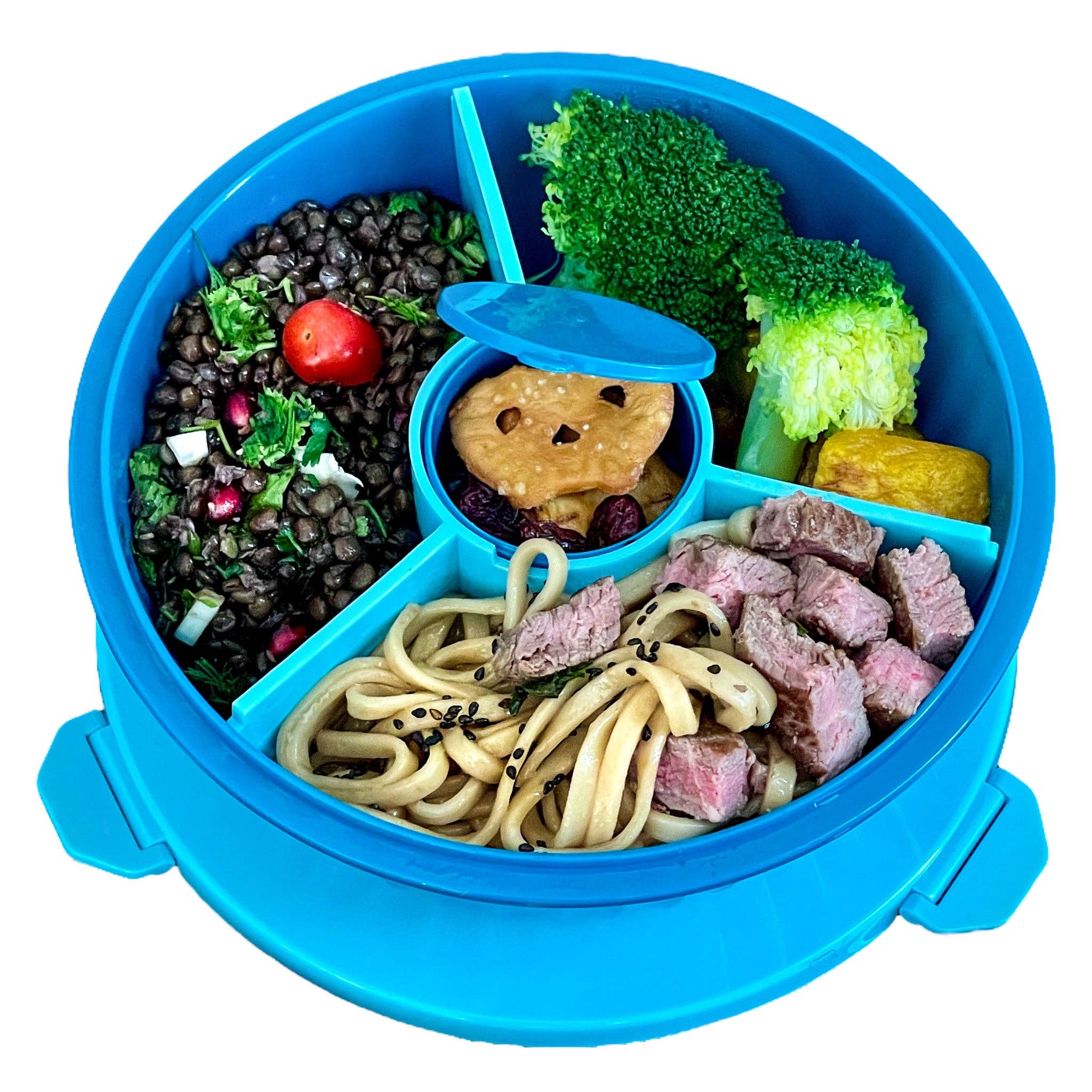 Yumbox Poke Bowl mit 3-teiliger Trennwand - Lagunenblau Yumbox