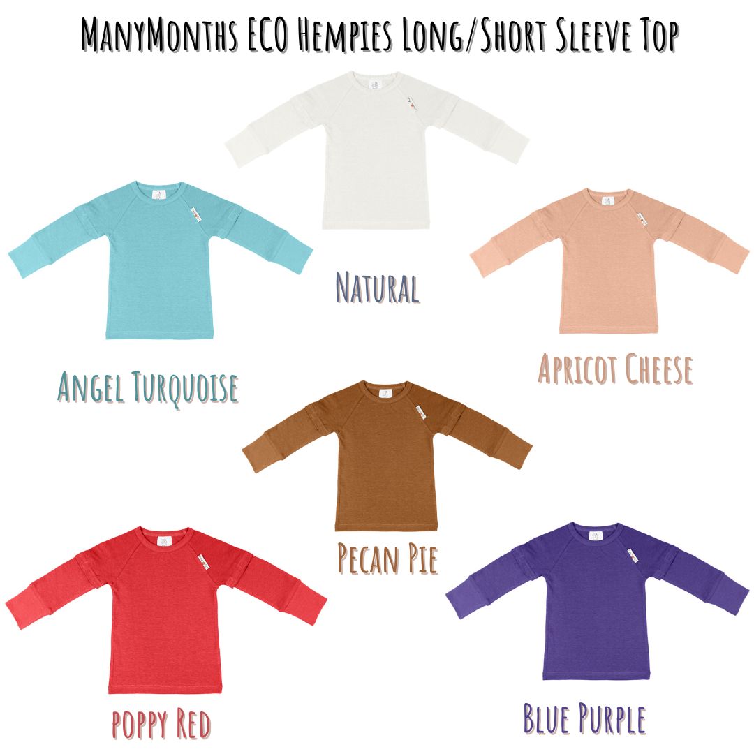 ManyMonths ECO Hempies Lang-/Kurzärmel-Top Sea Glass ManyMonths