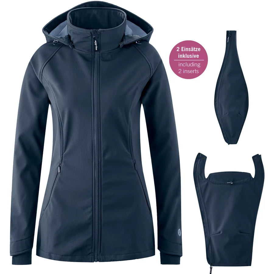 mamalila Softshell Tragejacke Allrounder Schwarz Familienbande