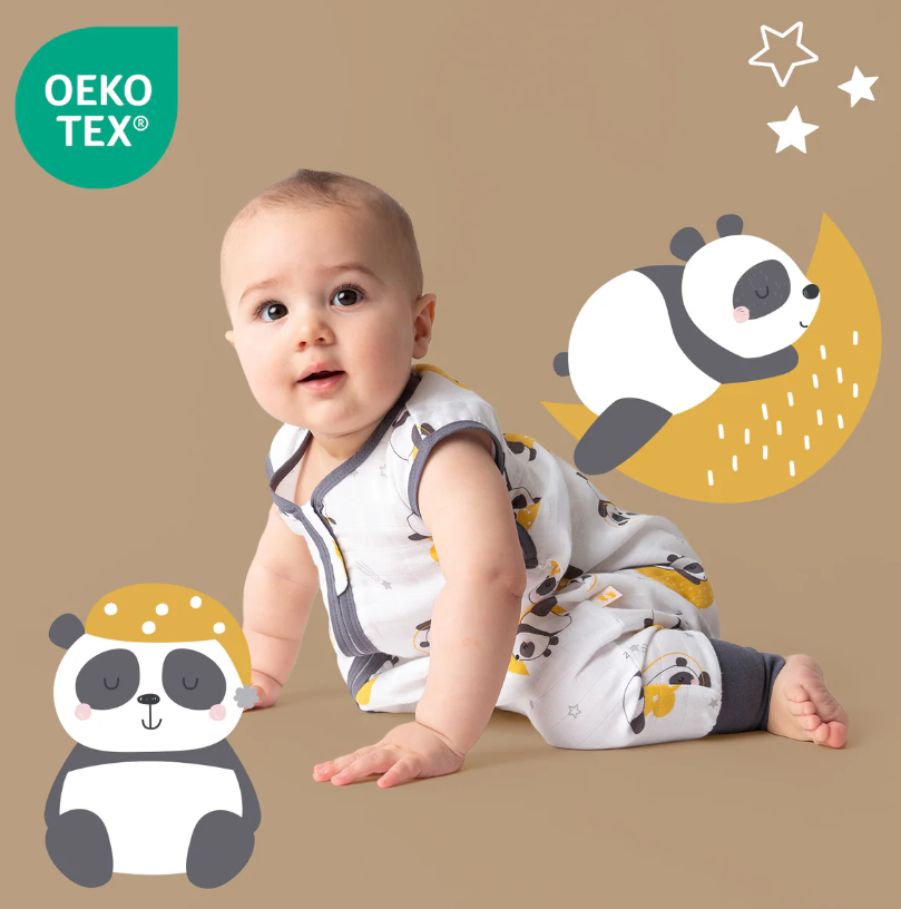 Schlummersack 0.5 Tog Musslin Bambusviskose - Panda Slumbersac