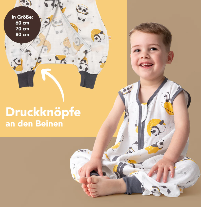 Schlummersack 0.5 Tog Musslin Bambusviskose - Panda Slumbersac