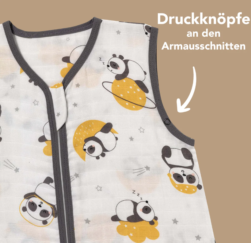 Schlummersack 0.5 Tog Musslin Bambusviskose - Panda Slumbersac