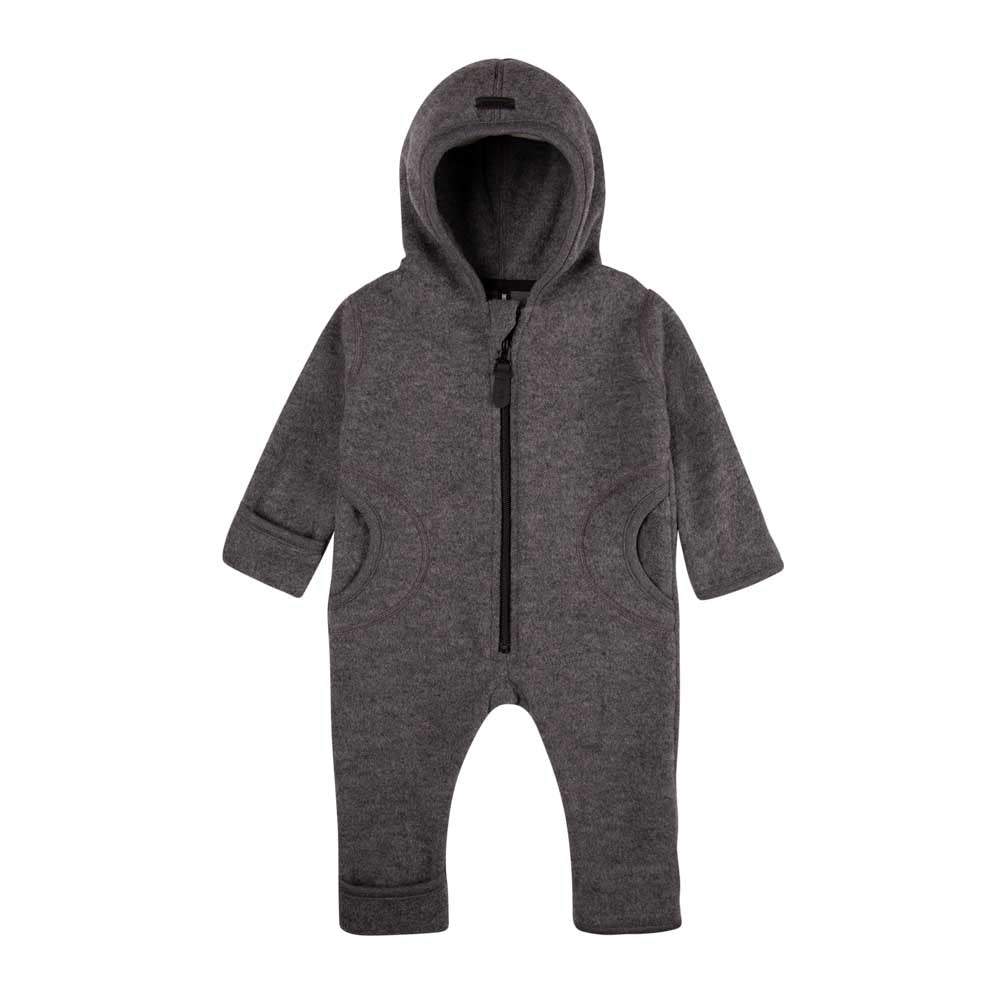 Pure Pure Woll-Fleece-Overall - schiefer