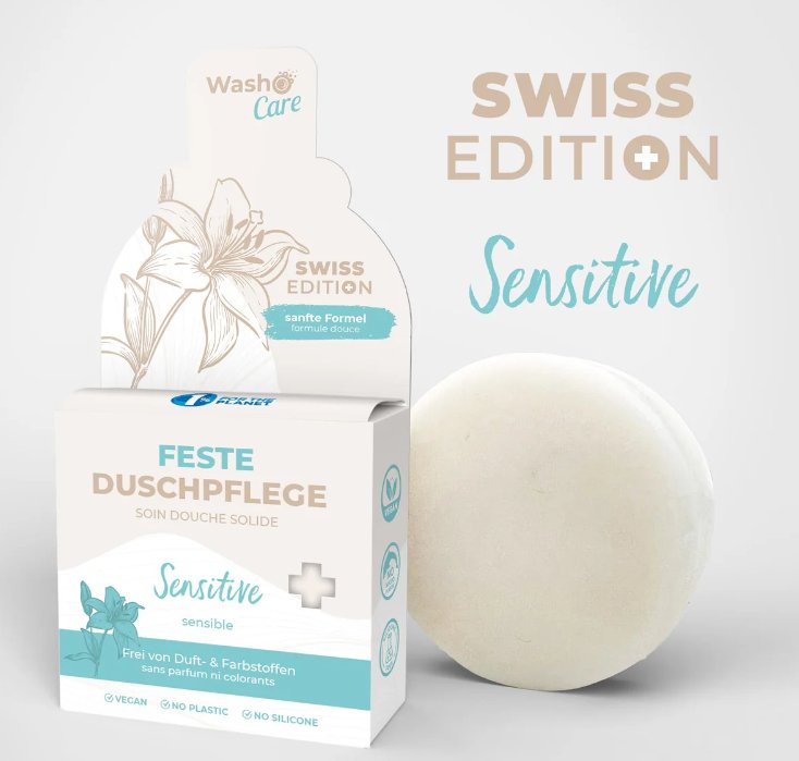 Washo feste Duschpflege - Sensitiv Swiss Edition washo