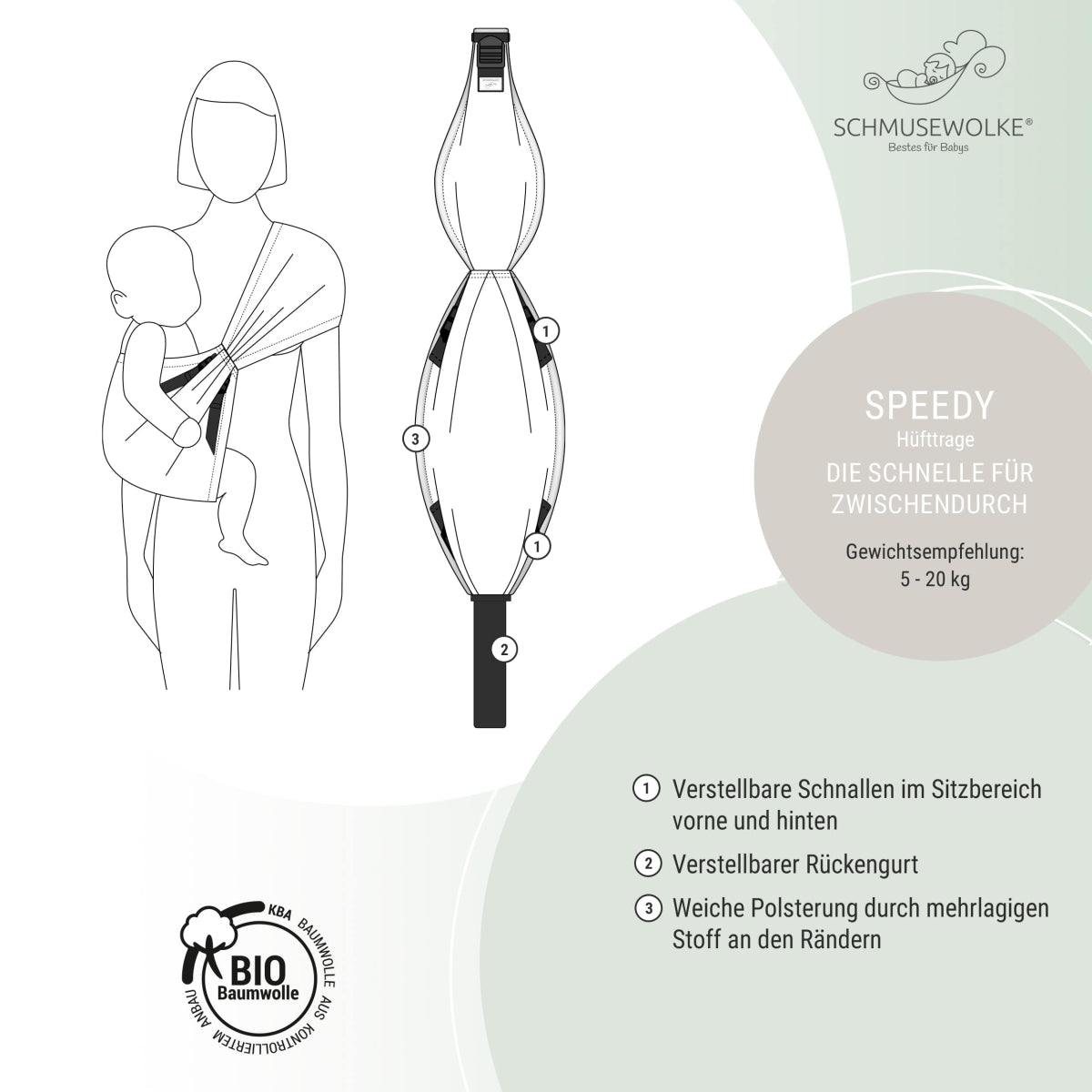 Schmusewolke Speedy Hüfttrage Musselin - Koala Schmusewolke