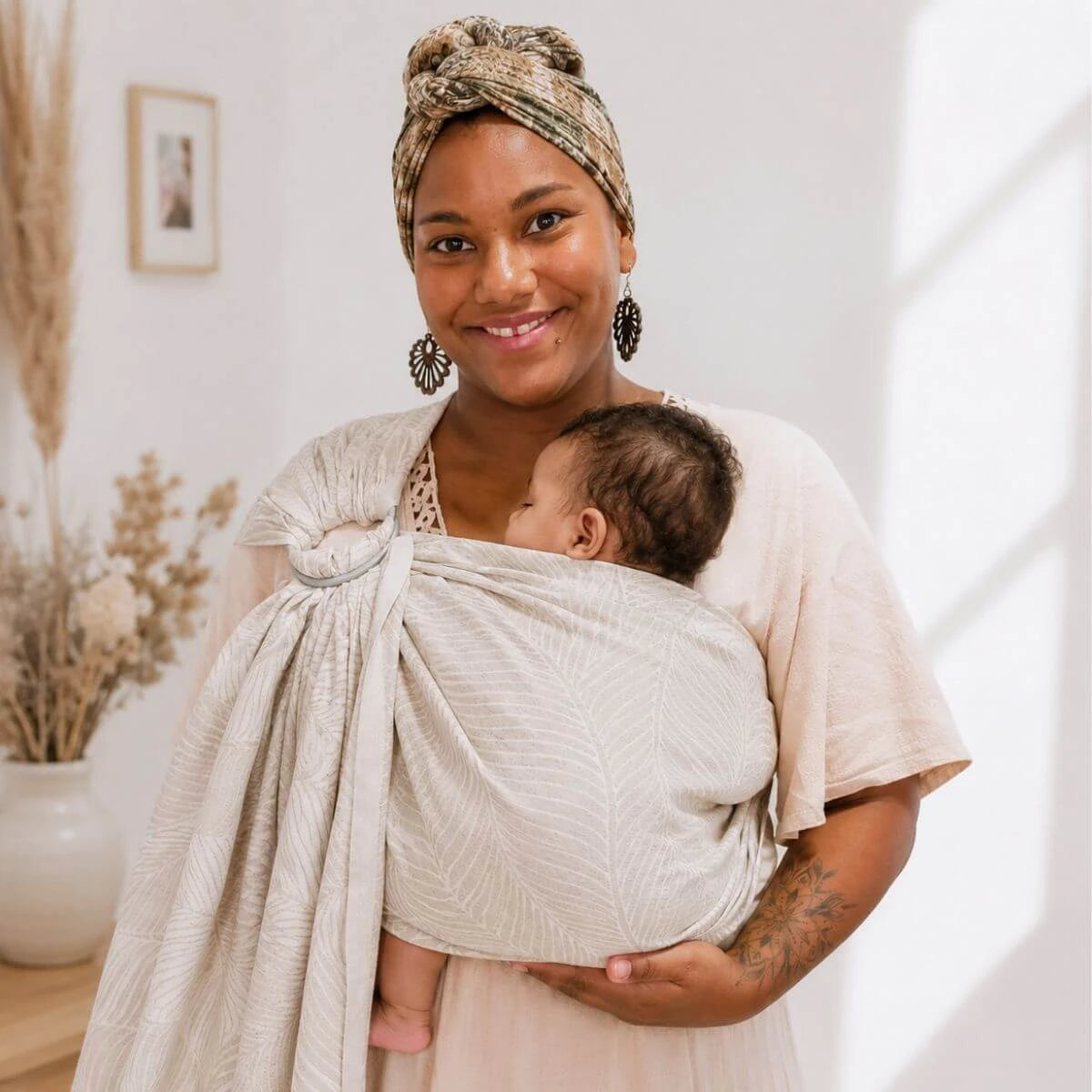 HOPPEDIZ® Ring Sling Grenada natur Leinen Hoppediz