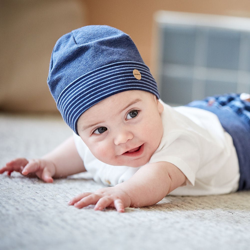 Maximo Baby-Beanie aus Jersey mit Umschlagrand - dunkelmarine maximo