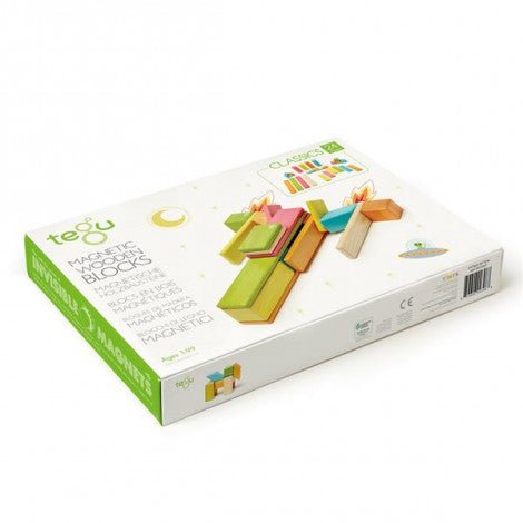 tegu 24 Magnetische Holzbausteine bunt Tegu